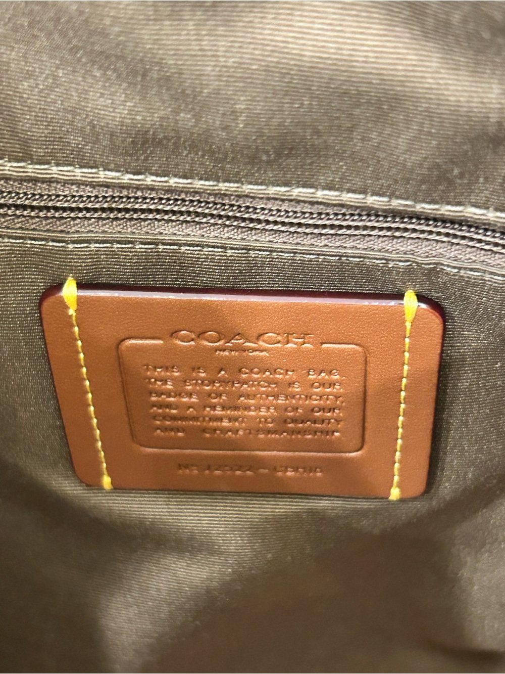 Coach Leather Shoulder Bucket Bag with Gold Logo Dark Stone - Picture 5 of 10